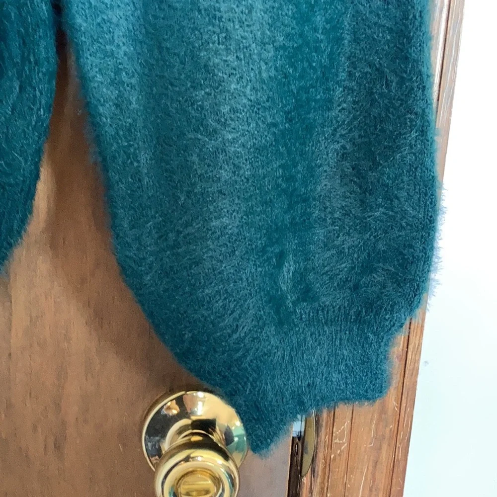 Relist 4/9 Nine West sequin chevron stripe soft green sweater XXL - Picture 7 of 15